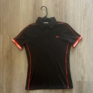 J.Lindeberg Black Polo with Orange Details